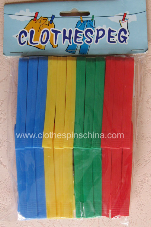 Multi-Coloured Plastic Clothes Pegs - With Soft Grip