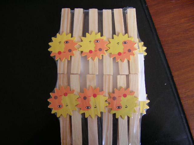 Sun Shape Crafts Clothespins