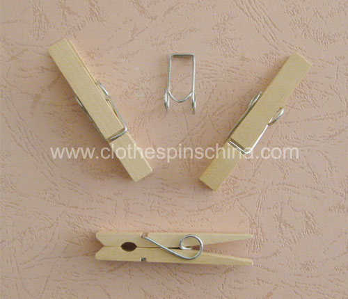 20 Brown Miniature Clothespins Wooden Clips 